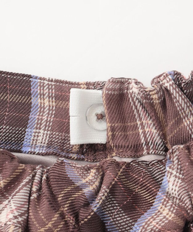 ANY KIDS チェック プリーツ スカパン ブラウン系