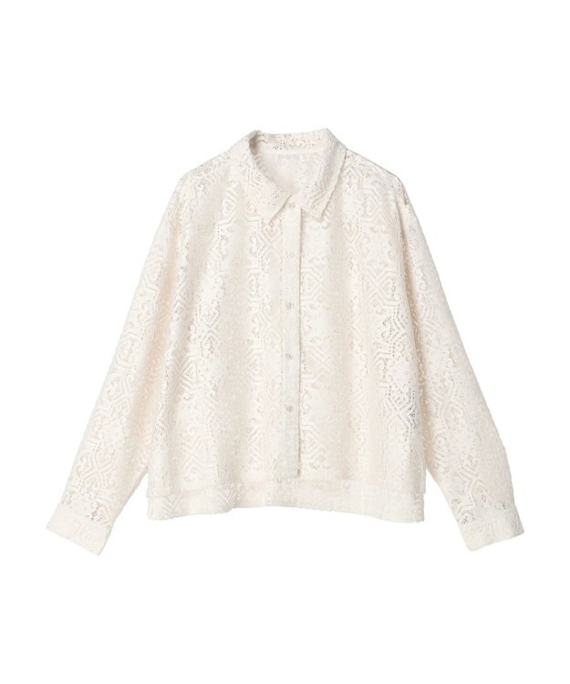 earth music&ecology レースショートシャツ Ivory