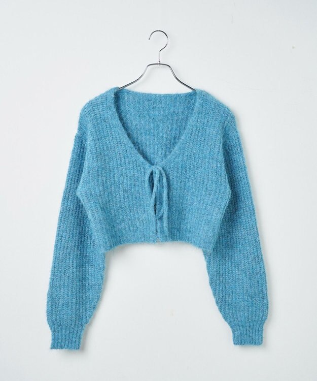 WEGO アンサンブルニットリボンカーデ ブルー