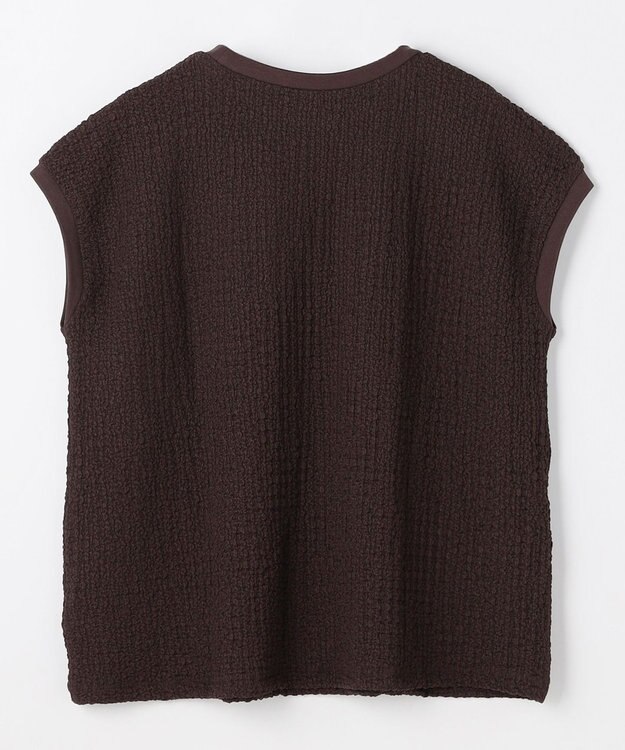 ANY L レースフレンチスリーブプルオーバー ブラウン