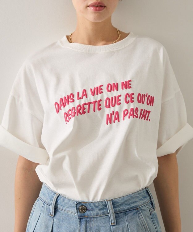 AMERICAN HOLIC 発泡プリントTシャツ Off White