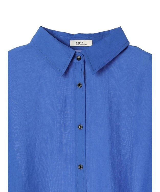 earth music&ecology シアーボーイズライクシャツ Royal Blue