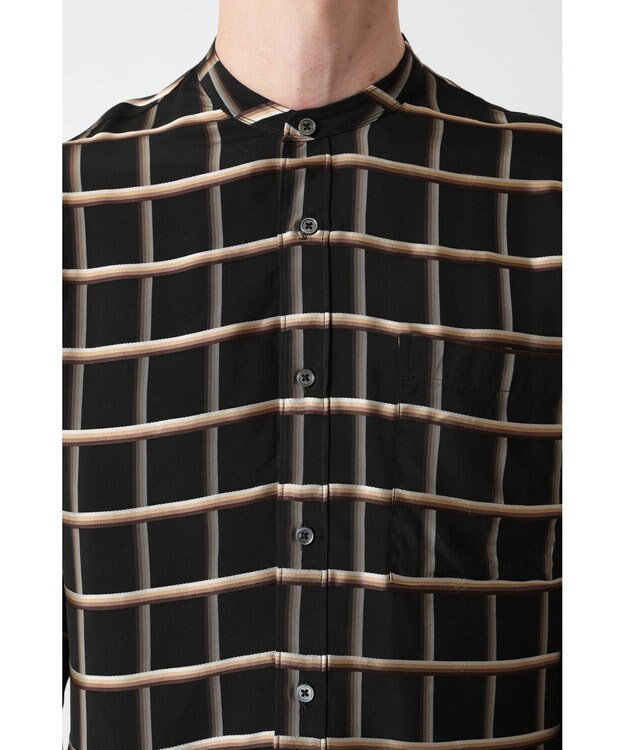 DAKS ウィンドウペーンチェックシャツ ブラック