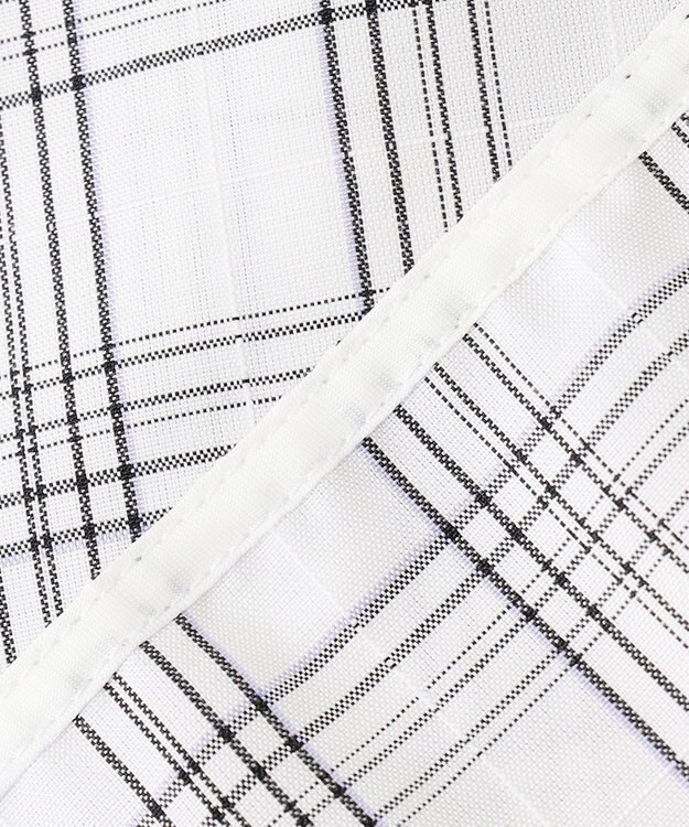 J.PRESS LADIES 【洗える】 セルロースチェック バンドカラー ブラウス ネイビー系3