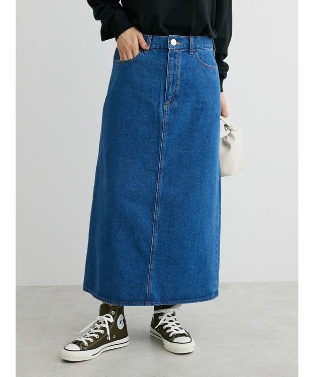 Green Parks Ａラインデニムスカート Indigo