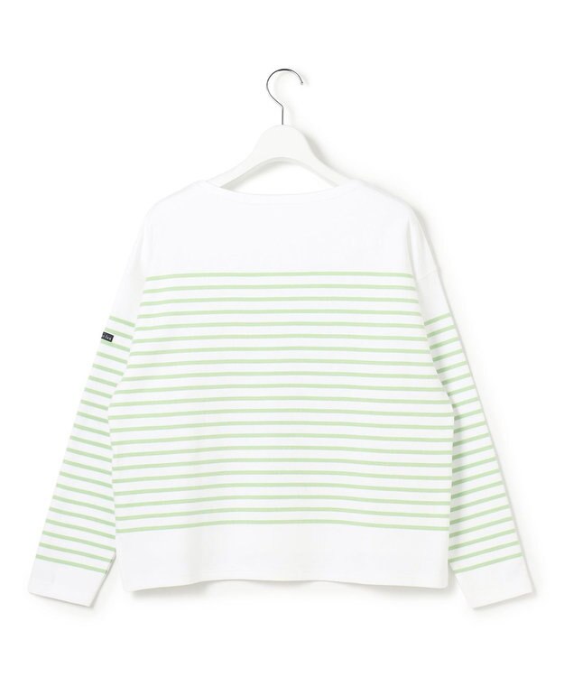 23区 Armo-lux パネルボーダー クロップド カットソー アップルグリーン系