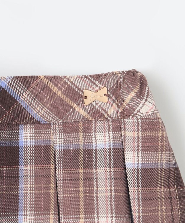 ANY KIDS チェック プリーツ スカパン ブラウン系