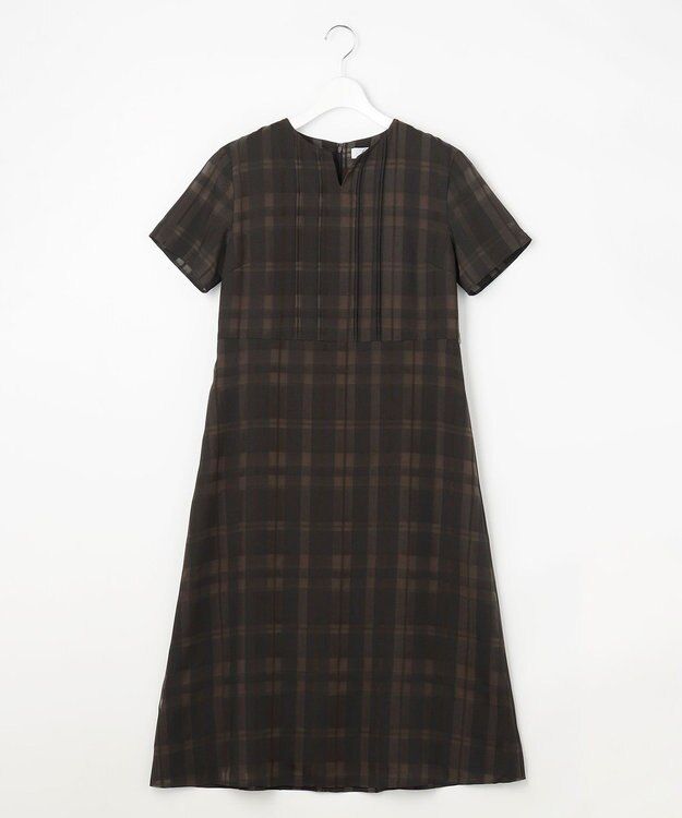 J.PRESS LADIES S シャドーチェック ワンピース ダークブラウンチェック系3