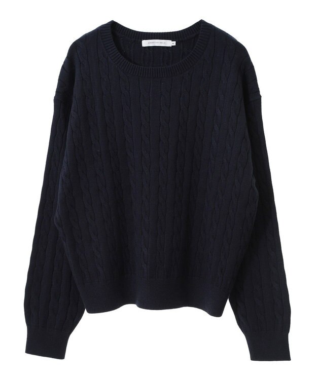 AMERICAN HOLIC バイパチケーブルニットプルオーバー Navy