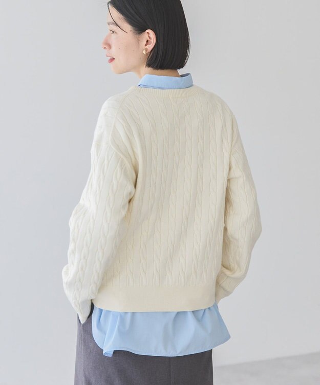 AMERICAN HOLIC バイパチケーブルニットプルオーバー Ivory