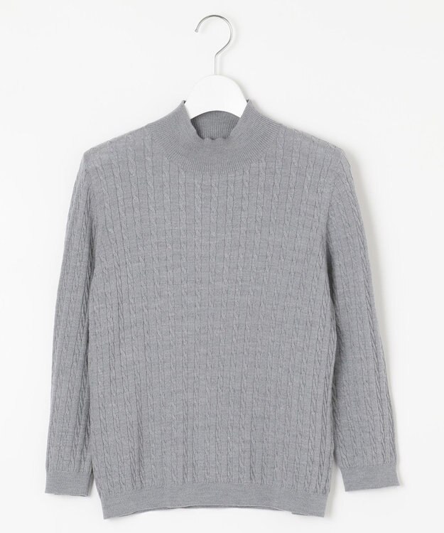 J.PRESS LADIES 【洗える】KNIT BASIC ニット ライトグレー系