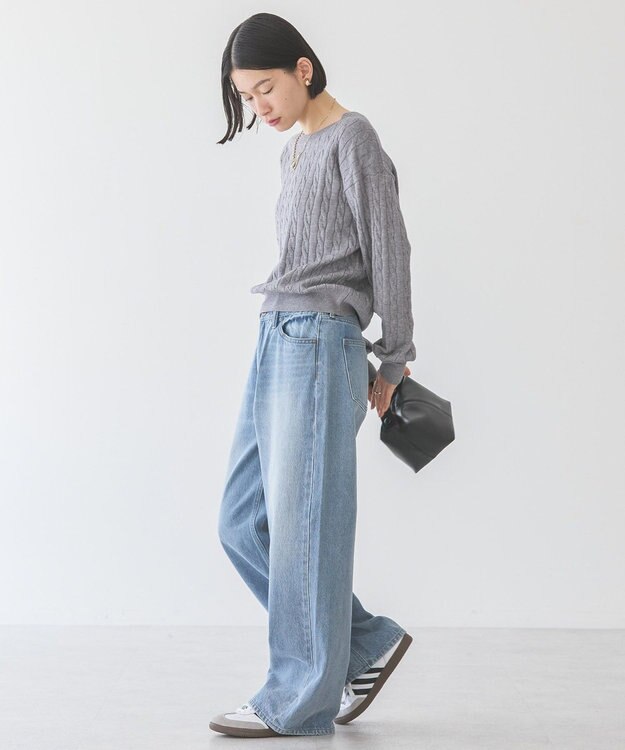 AMERICAN HOLIC バイパチケーブルニットプルオーバー Light Gray Mixture