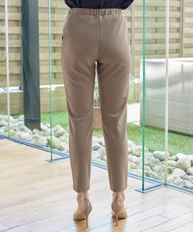 Tiaclasse 【安田美沙子さん着用・日本製・洗える】ジョーゼットピンタックテーパードパンツ キャメル