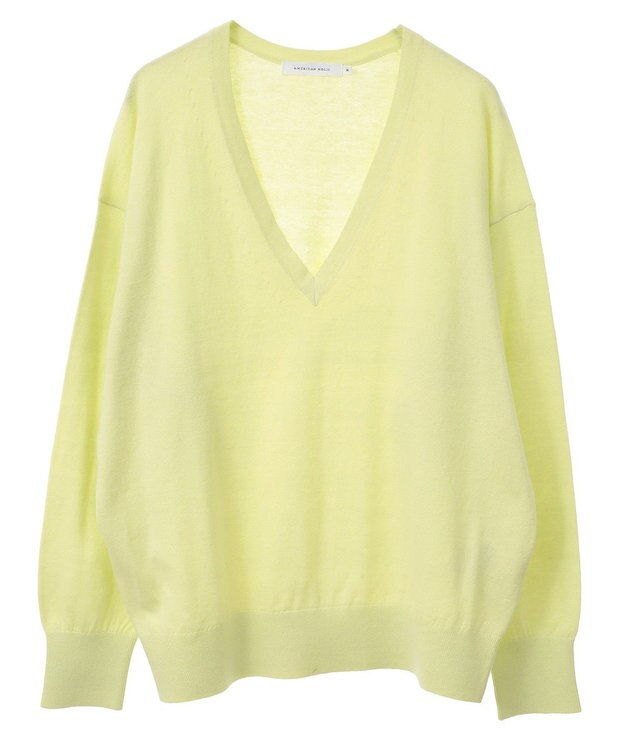 AMERICAN HOLIC Ｖネックニットプルオーバー Light Yellow
