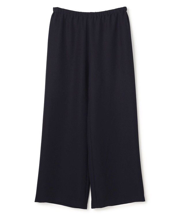 UNFILO 【ウエストゴム/セレモニー】ドライダブルクロス イージー ワイドパンツ ネイビー