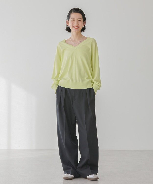 AMERICAN HOLIC Ｖネックニットプルオーバー Light Yellow