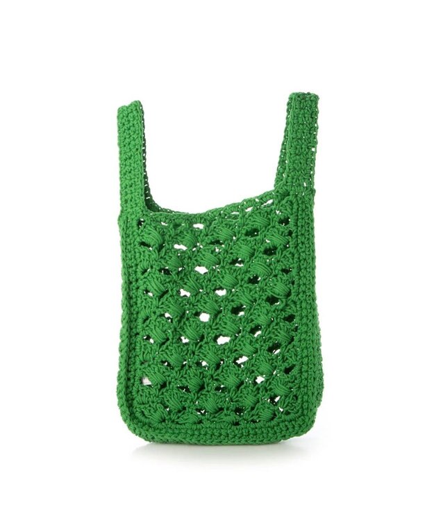 UNBILLION cachecache 柄編みショッパーミニトート グリーン