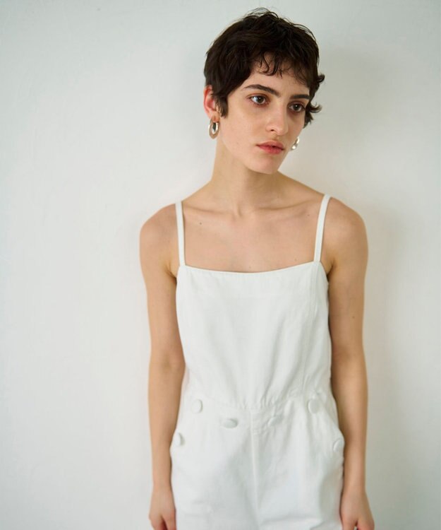 GRACE CONTINENTAL デニムサロペット ホワイト