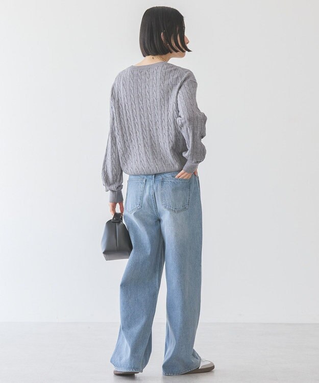 AMERICAN HOLIC バイパチケーブルニットプルオーバー Light Gray Mixture