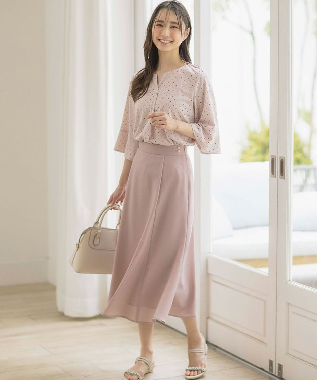 ANY SIS 【速乾・接触冷感】スムージーポリエステル フレアスカート ピンク