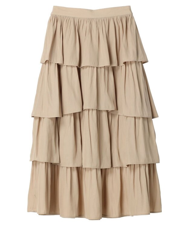 earth music&ecology フリルティアードスカート Beige