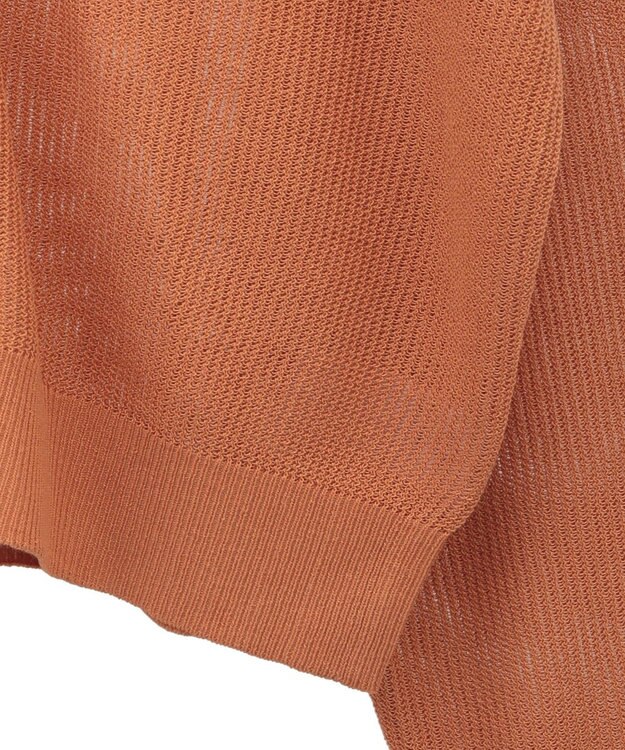 Green Parks 衿つきメッシュニットプルオーバー Orange
