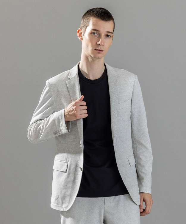 JOSEPH HOMME 新素材【通気性/ストレッチ】グリットタックジャージー   ストレッチジャケット ライトグレー系