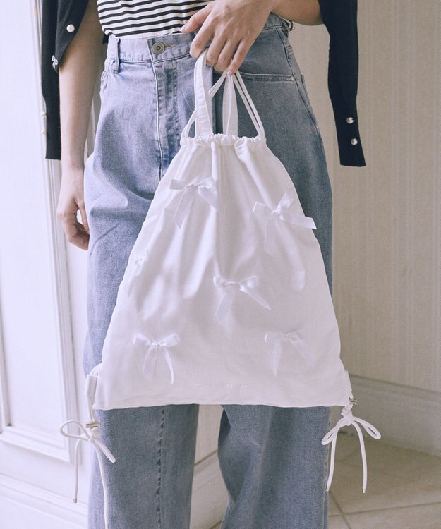 Maison de FLEUR リボンナップサック White