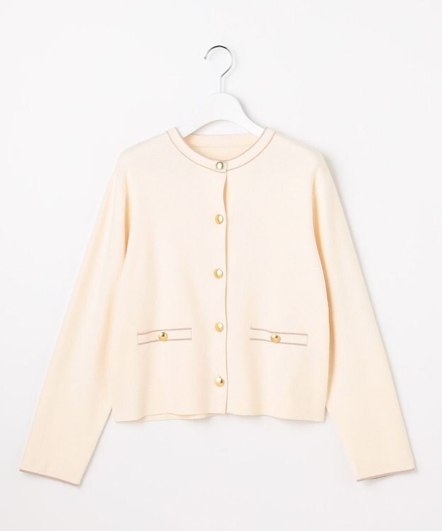 ANY SIS L CICA加工 ニット ジャケット アイボリー