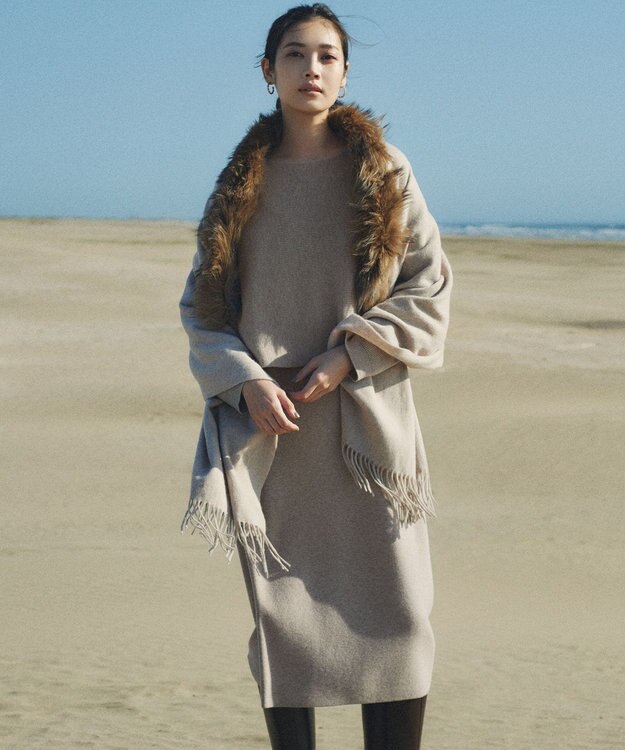 23区 【一部店舗限定/洗える】レイヤードニットツイン ワンピース ベージュ系