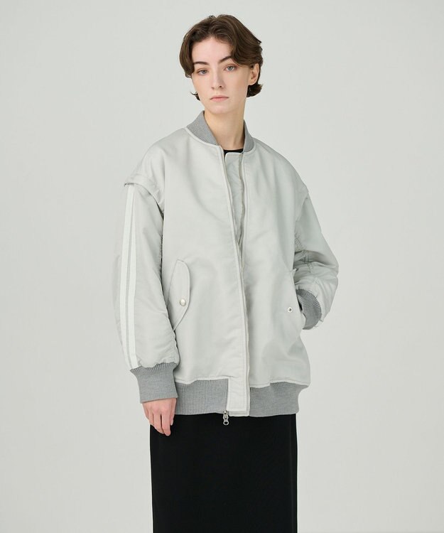 GRACE CONTINENTAL ミリタリー2wayジャケット ライトグレー