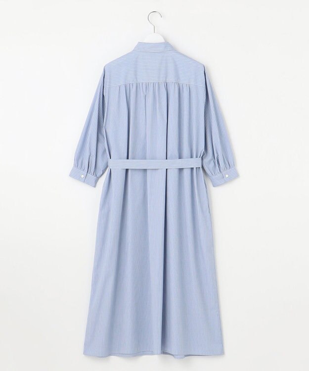 J.PRESS LADIES 【洗える・接触冷感・UVケア】エステネージュ シャツ ワンピース ブルーストライプ系