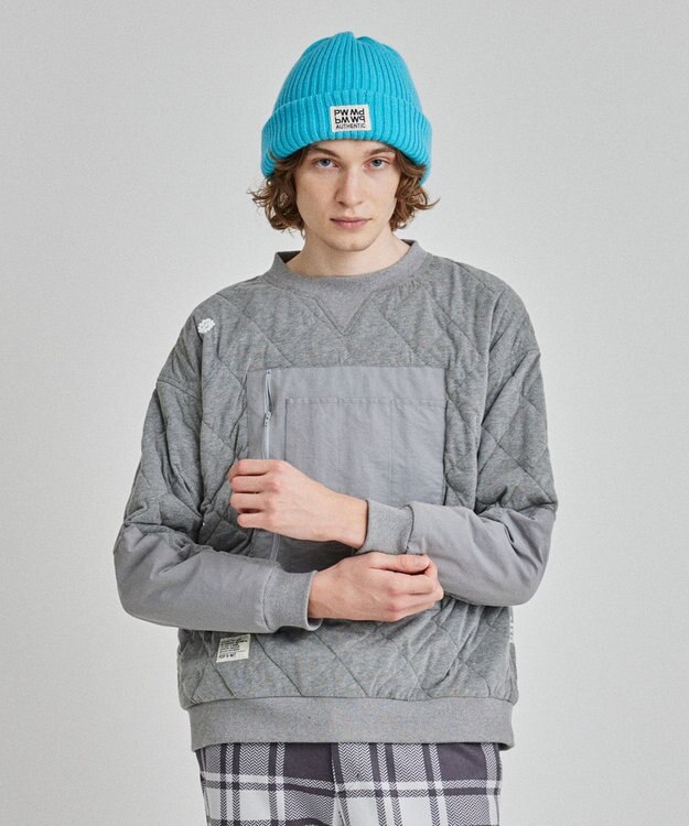 PW CIRCULUS 【MEN】中綿キルトスウェット グレー系