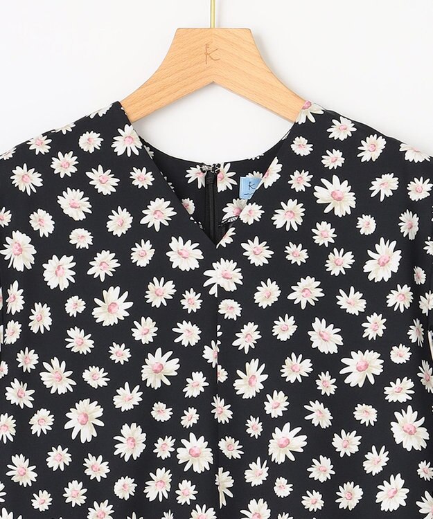 組曲 L 【組曲×setsuko sagittaire】ハイカウントストレッチプリントワンピース ブラック系6