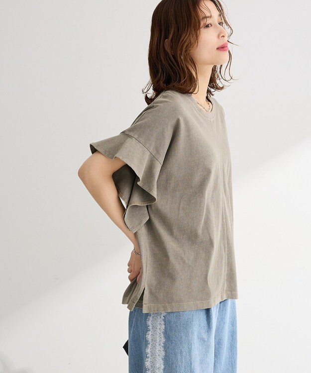 Green Parks ピグメントフリルカットプルオーバー Brown
