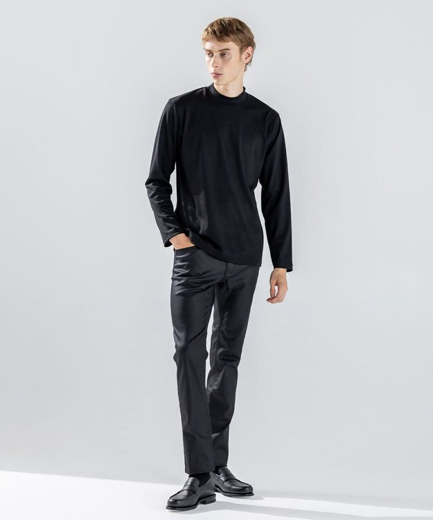 JOSEPH HOMME 【新色追加】ウールジャージーウォッシャブル　モックネックカットソー ブラック系