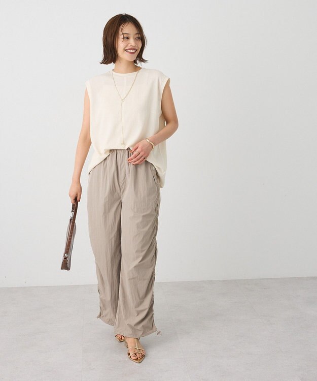 CRAFT STANDARD BOUTIQUE サイドシャーリングカーゴパンツ Gray Beige