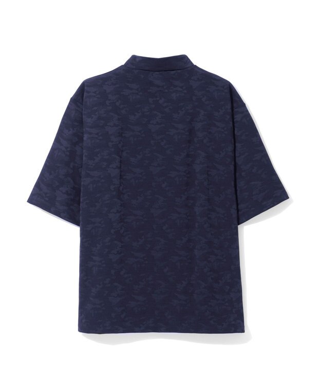 ZERO HALLIBURTON カモフラージュ柄 ジャガードモックネックシャツ ZHG-A4A 2a 82852 ゴルフウェア ネイビー