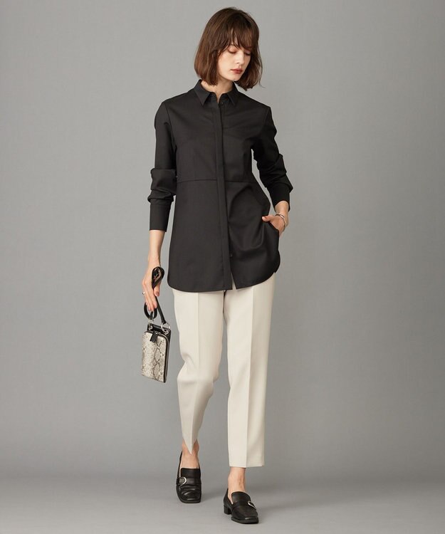 ICB L 【洗える】 TWブロード シャツ ブラック系