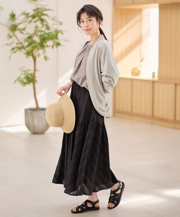 ANY 【洗濯機可/UVケア】ドルマンスリーブカーディガン サンドベージュ