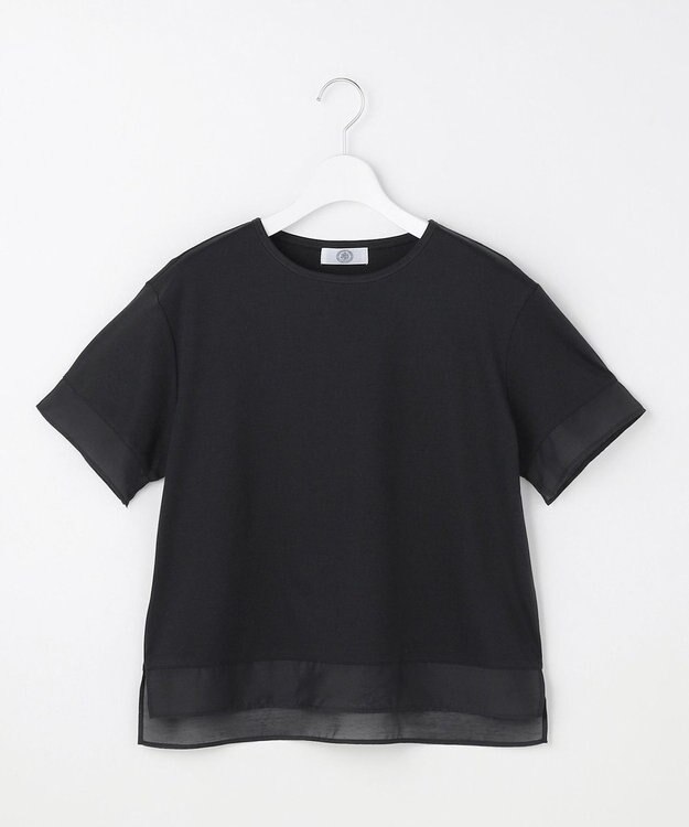 J.PRESS LADIES 【シーンレスに活躍】コットンスムース シアーデザイン カットソー ネイビー系