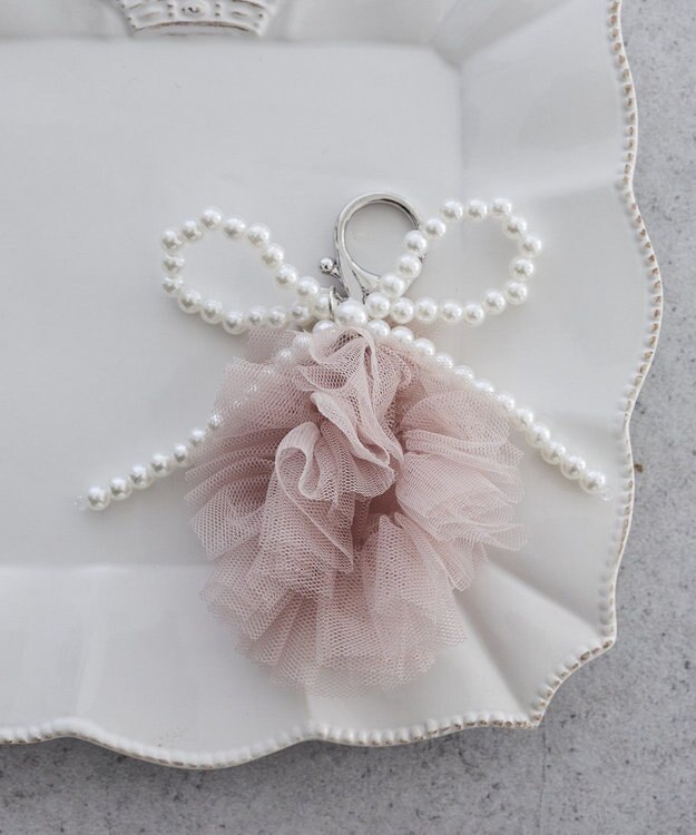 Maison de FLEUR チュールリボンチャーム Pink