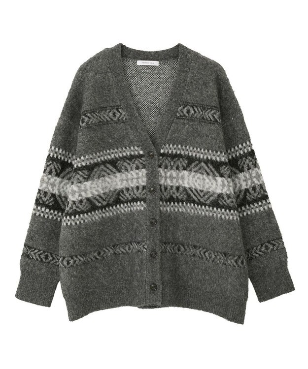 AMERICAN HOLIC アソート柄シャギーニットカーディガン Gray Mixture