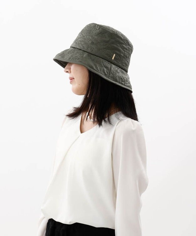 AURORA 【 Beaurance （ビューランス）】刺繍キルティングバケットハット グリーン