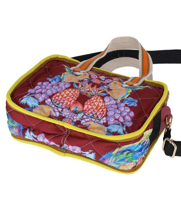 tsumori chisato CARRY tcアニマルキルト ショルダーバッグ ミニボストン ボルドー