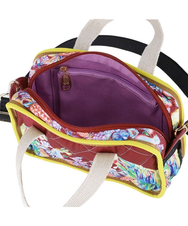 tsumori chisato CARRY tcアニマルキルト ショルダーバッグ ミニボストン ボルドー