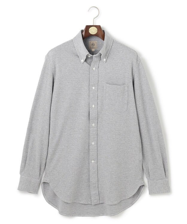 J.PRESS MEN 【Single Needle Tailoring / 形態安定】リッチジャージーコットン ネルシャツ/B.D. ライトグレー系8