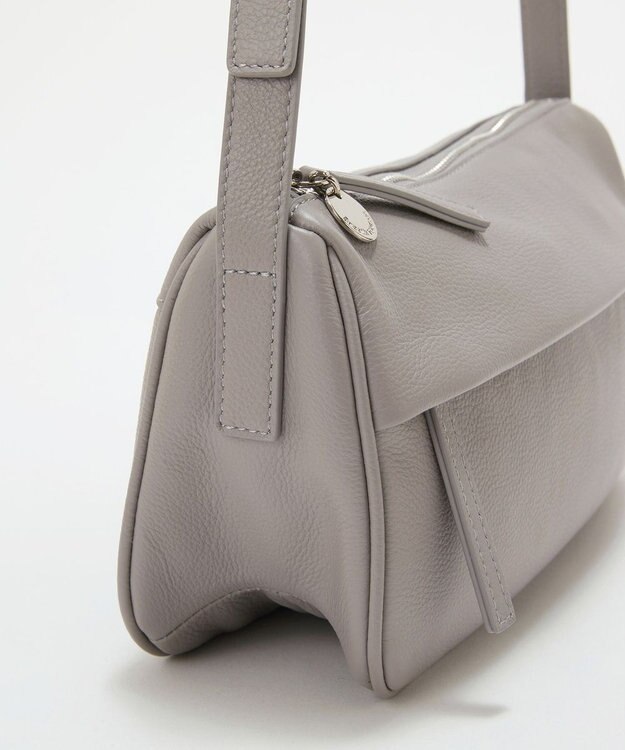 TOPKAPI 【Breath TOPKAPI】SUPPLE サプル シボレザー スワローマチ ワイド ショルダーバッグ ライトグレー