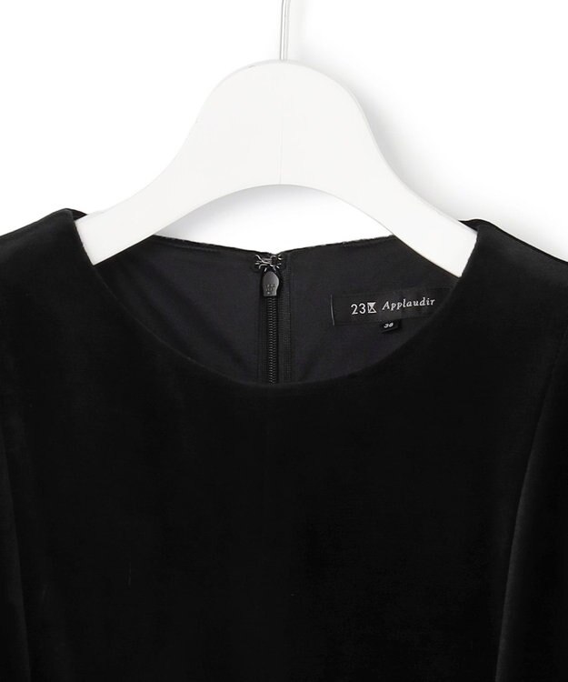 23区 【APPLAUDIR】ベロアコンビ ドレス ブラック系