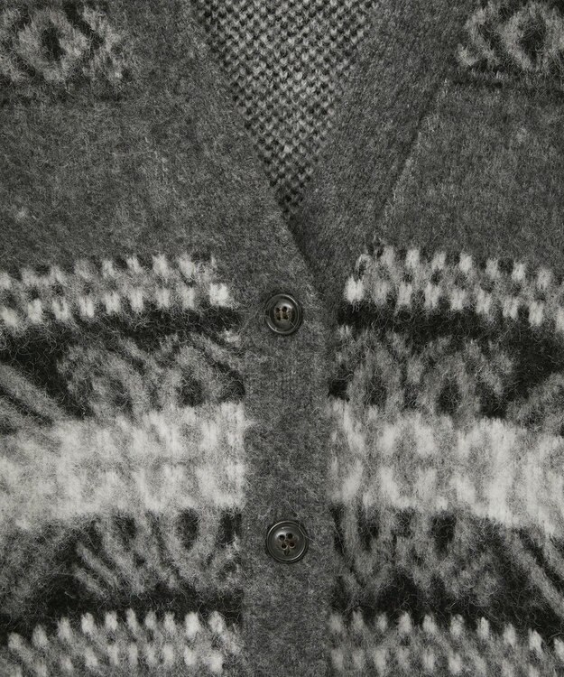 AMERICAN HOLIC アソート柄シャギーニットカーディガン Gray Mixture